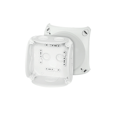 DK 0400 GZ PUSZKA INSTALACYJNA NT 104X104X70 Z DŁAWICAMI MEMBRANOWYMI BEZ ZACISKÓW IP66 IK07 SZARY