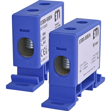 EDBS-50B/N ZACISK 1-TOROWY PRZELOTOWY 16-50MM2 NIEBIESKI ETIBOX