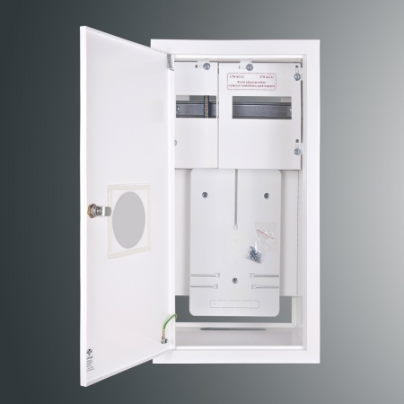 RW-12NNT3F+11SO ROZDZIELNIA METALOWA LICZNIKOWA PT 3F 11M 575X285X220 IP30 DRZWI ZAMEK/SZYBA BIAŁY