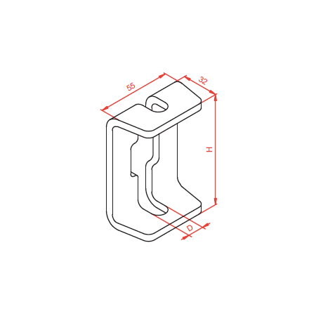 USV/USOV UCHWYT SUFITOWY 5.0MM