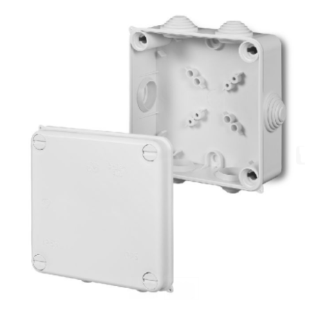 PK-4 PUSZKA INSTALACYJNA NT 135X135X64 IP55 6 DŁAWIKÓW Z WKŁADEM 5X10.0 BIAŁY EP-LUX