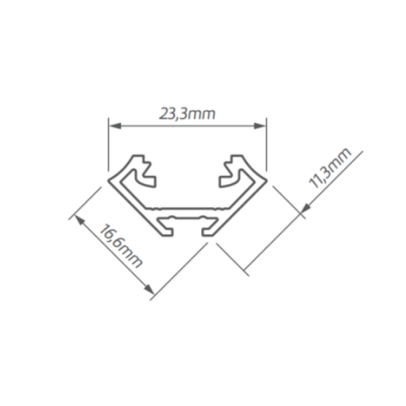 PROFIL LED NT NAROŻNY ALUMINIUM SUROWE SREBRNY 1000MM+ KLOSZ MLECZNY