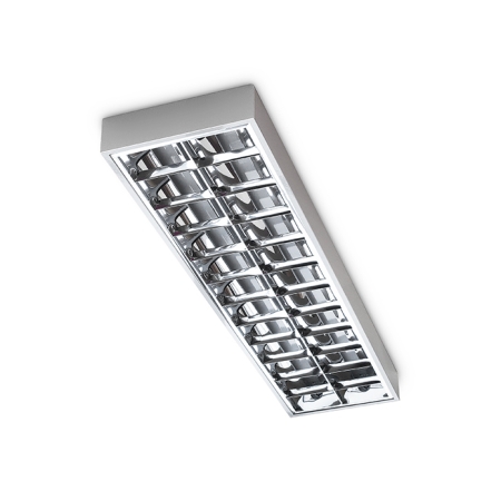 STELLA 236 NT TUBE OPRAWA RASTROWA NT 2X 36W G13 T8 230V IP20 1200x300MM STAL ODBŁYŚNIK ALUM. BIAŁY