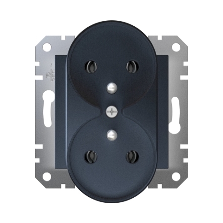 Schneider Electric Asfora, gniazdo 2x2P+PE do systemu ramkowego, antracyt, EPH9810271
