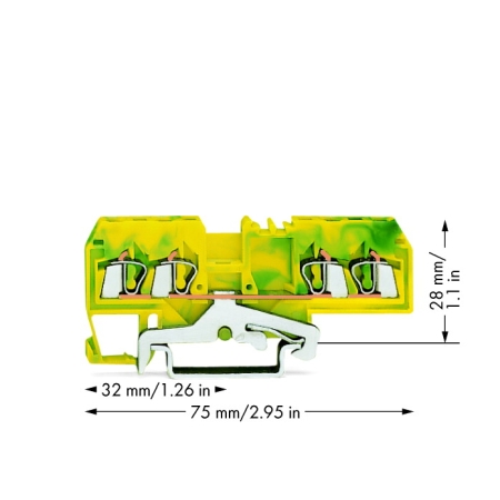 ZŁĄCZKA PE 4-PRZEWODOWA 2,5 MM2 ŻÓŁTO-ZIELONA