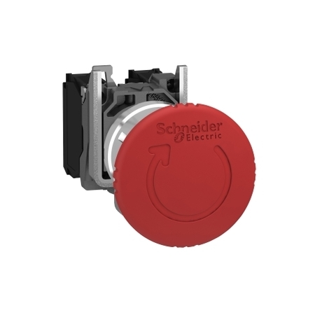 Schneider Electric Harmony XB4 STOP awaryjny, Ø40, czerwony, metalowy, XB4BS8444
