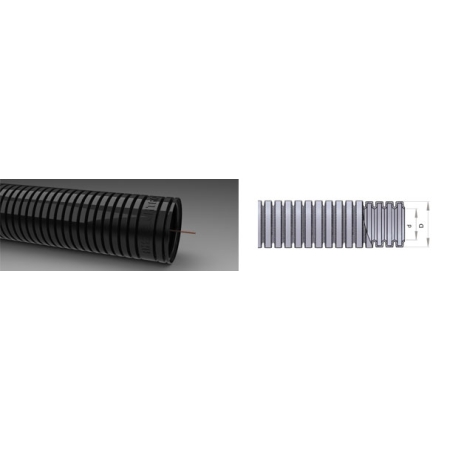 RKGS 32-25 CZARNY RURA KARBOWANA PESZEL PVC-U FI32/25 Z PILOTEM 750N