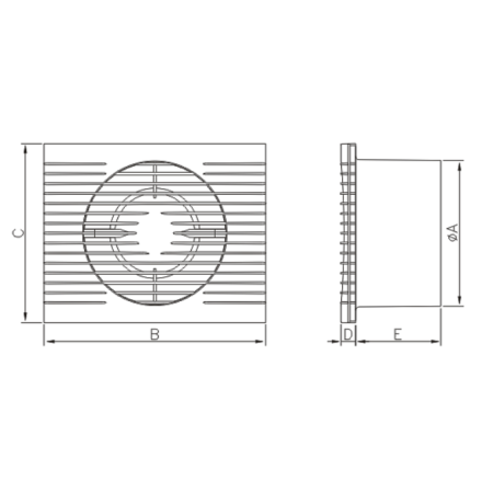 STYL II 100 WCH WENTYLATOR ŚCIENNY HIGROSTAT BIAŁY