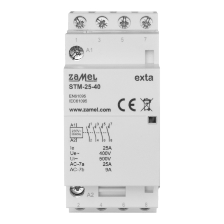 STM-25-40 STYCZNIK MODUŁOWY 25A 4XNO 230V AC IP20 EXTA