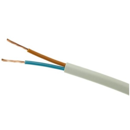 H03VVH2-F OMYP 2X 1 BIAŁY PRZEWÓD MIESZKANIOWY PŁASKI MIĘKKI 300/300V KL.5