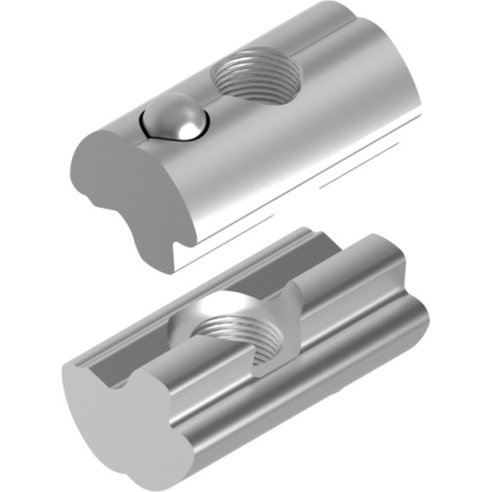 NKWSM8-A NAKRĘTKA ŚLIZGOWA Z KULKĄ ALUMINIUM OP. 100 SZT