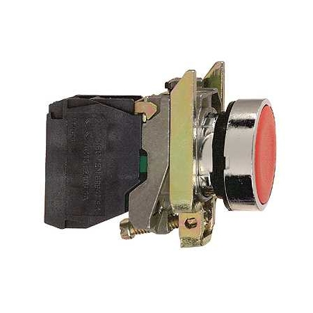Schneider Electric Harmony XB4 Przycisk płaski czerwony, metalowy, XB4BA42