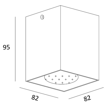 SQUARE CZARNY OPRAWA SUFITOWA NT SPOT KWADRAT 1X GU10/ 50W IP20 METAL