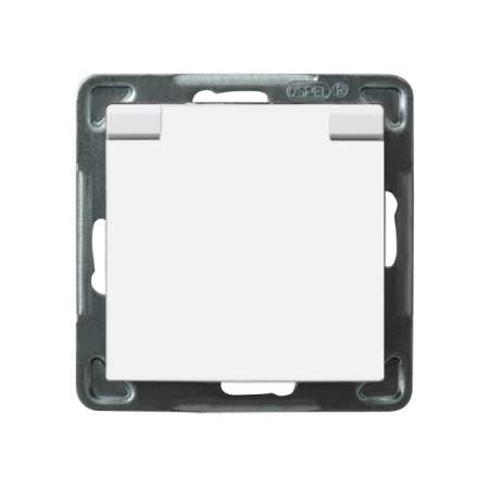 SONATA MODUŁ BIAŁY GNIAZDO 1X Z/U Z KLAPKĄ BIAŁĄ IP44 ZACISKI ŚRUBOWE 16A 250V