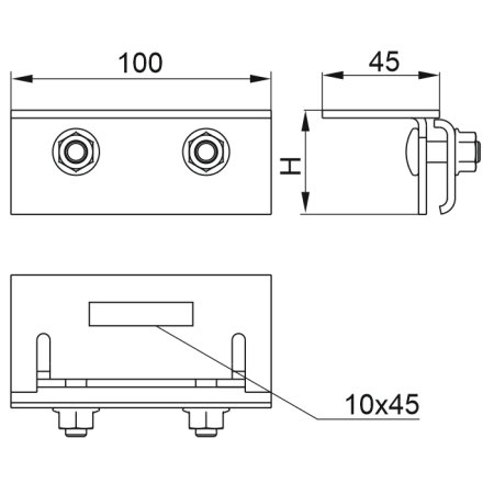 UBZRE32 UCHWYT DO BLACHY Z RĄBKIEM STOJĄCYM