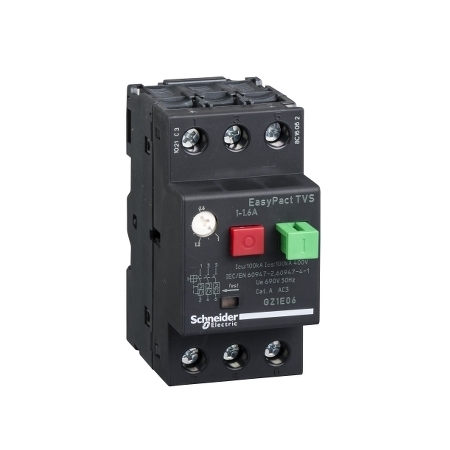 Schneider Electric Wyłącznik silnikowy GZ1E napęd przyciskowy I=1-1,6A zaciski skrzynkowe, GZ1E06