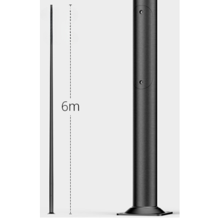 SAL- 6 SŁUP ALUMINIOWY 6M ANODOWANY CZARNY (FUND. B-50/Z-50)
