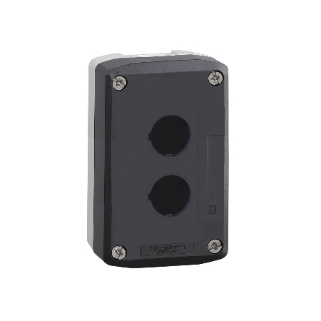 Schneider Electric Harmony XALD Pusta kaseta sterująca 2 otwory Ø22 ciemnoszara z jasnoszarą bazą, plastikowa, XALD02