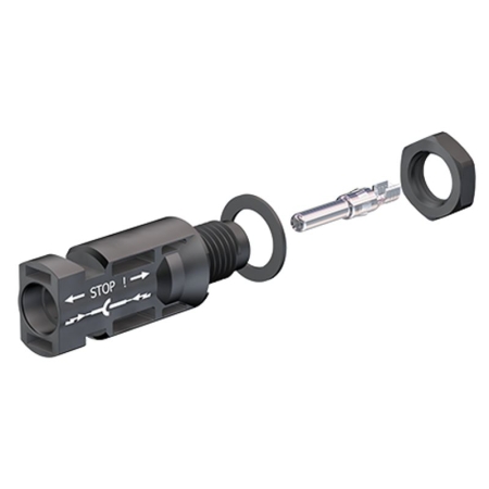 ZŁĄCZE MC4 WTYCZKA DO ZABUDOWY W ROZDZIELNI - NA PRZEWODY SOLARNE 4-6MM2 (PV-ADBP4-S2/6)