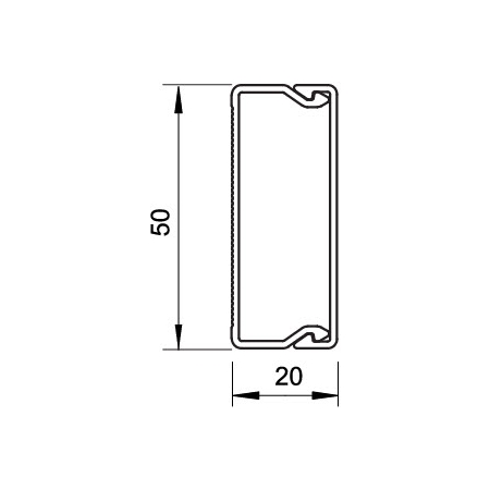 WDK20050RW KANAŁ KABLOWY INSTALACYJNY 50X20 PVC BIAŁY RAL9010 WDK