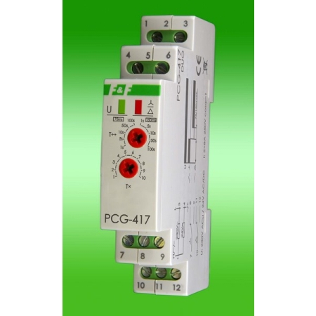 PCG-417 PRZEKAŹNIK CZASOWY GWIAZDA-TRÓJKĄT 10A 2P 1M 24/230V AC