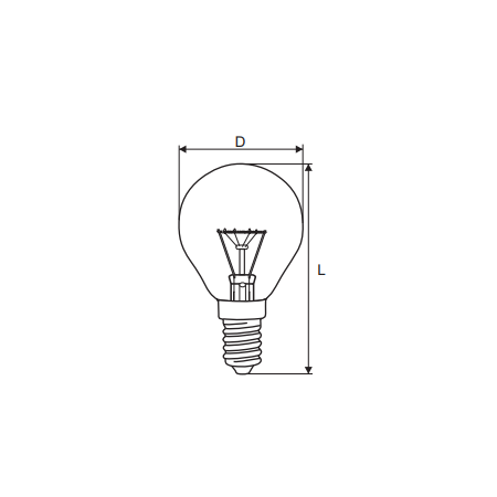 P45 ŻARÓWKA WSTRZĄSOODPORNA KULKA 40W E14 230V PRZEZROCZYSTA WW 2700K 290LM SOLEO WST-0040