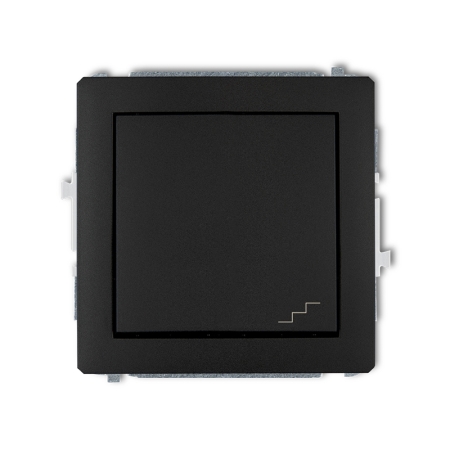 DECO MODUŁ CZARNY MAT ŁĄCZNIK UNIWERSALNY "SCHODY" 1X ZACISKI ŚRUBOWE 10AX 250V
