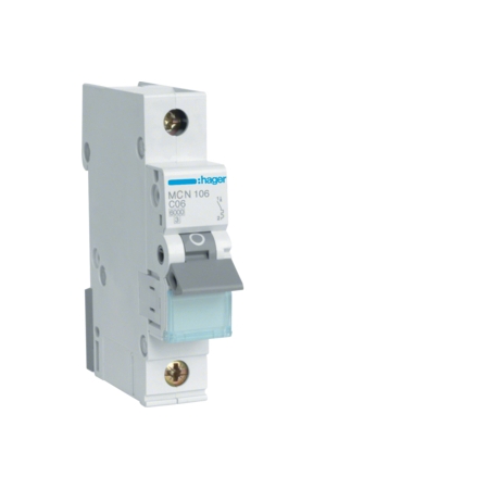 MCN106E WYŁĄCZNIK NADPRĄDOWY C 6A 1P 1M 6KA