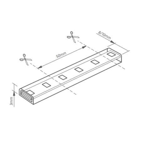 TAŚMA LED  4.8W/1M 10M 8MM 12V DC IP63 ŚCIEMNIALNA 830 WW 3000K 460LM/1M 60XLED/1M 120ST