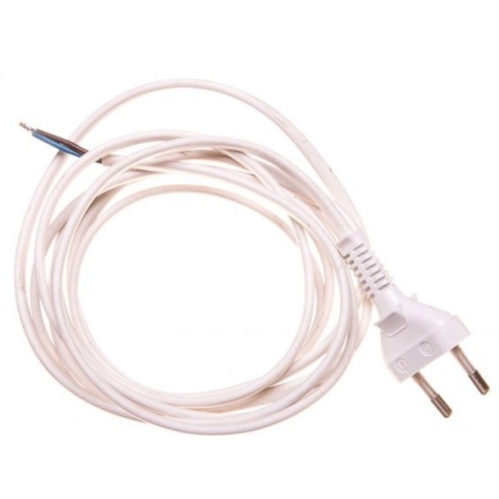 SP BIAŁY PRZEWÓD PRZYŁĄCZENIOWY 2.5M (H03VVH2 2X0.75) PŁASKI WTYCZKA PŁASKA