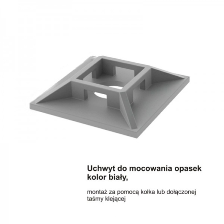 GN-4A/25 UCHWYT SAMOPRZYLEPNY DO OPASEK 28X28 BIAŁY
