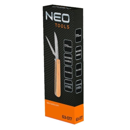 NÓŻ MONTERSKI ZE SZPIKULCEM, DREWNIANE OKŁADKI NEO