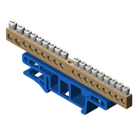 LZ-18/N LISTWA ZACISKOWA 18-TOROWA NIEBIESKA NA TH35