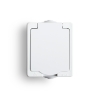 AQUALUX BIAŁY GNIAZDO NT 1X Z/U Z KLAPKĄ IP54 ZACISKI SPRĘŻYNOWE 16A 250V