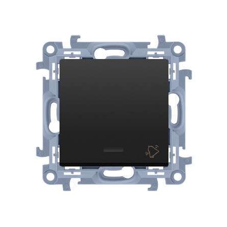 SIMON 10 MODUŁ CZARNY MAT PRZYCISK "DZWONEK" PODŚWIETLANY LED ZACISKI ŚRUBOWE 10AX 250V