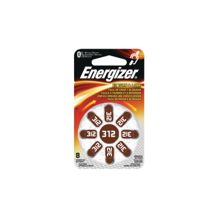 312 BATERIA DO APARATÓW SŁUCHOWYCH CYNKOWO-POWIETRZNA 1.4V 160MAH FI7.9 H3.6MM BLS.8SZT.