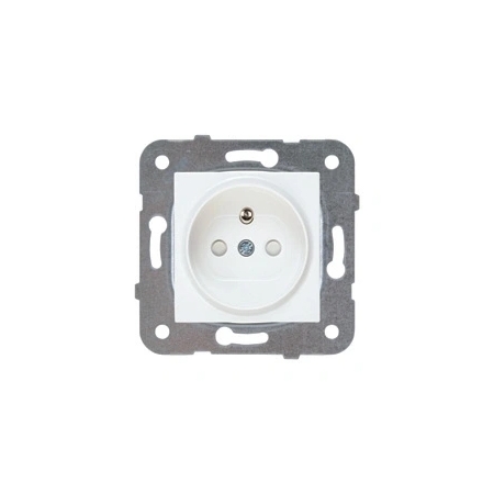 KARRE MODUŁ BIAŁY GNIAZDO 1X Z/U Z PRZESŁONAMI ZACISKI SPRĘŻYNOWE 16A 250V