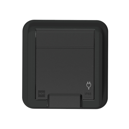 AQUANT 2K ANTRACYT GNIAZDO PODTYNKOWE 2P+Z IP55 ANTRACYT