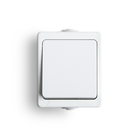 AQUALUX BIAŁY PRZYCISK NT "DZWONEK" IP54 ZACISKI SPRĘŻYNOWE 10A 250V