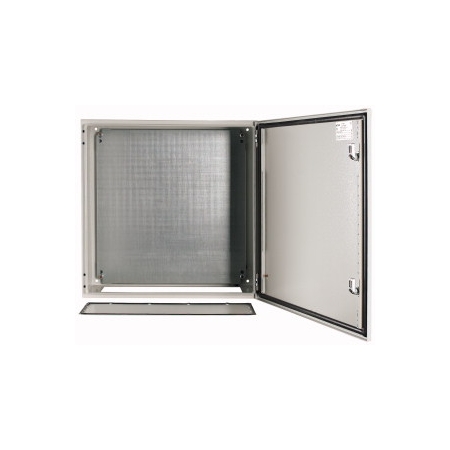 CS 66/250 OBUDOWA METALOWA NT 600X600X250 DRZWI PEŁNE Z PŁYTĄ IP65 SZARY