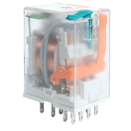 R4N-2014-23-1012-WT PRZEKAŹNIK PRZEMYSŁOWY 6A 4P 12V DC WTYKOWY + WSKAŹNIK, PRZYCISK