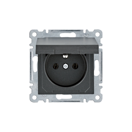 LUMINA SOUL/ INTENSE/ PASSION MODUŁ CZARNY GNIAZDO 1X Z/U Z KLAPKĄ ZACISKI ŚRUBOWE 16A 250V