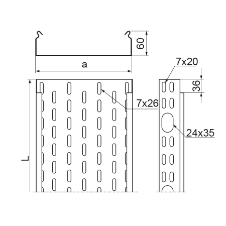 KOJ200H60/3 N KORYTKO KABLOWE 200H60 3M 1.0MM