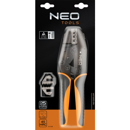 PRASKA RĘCZNA DO ZAGNIATANIA KOŃCÓWEK OKRĄGŁYCH  0,5 - 16 MM 22-10 AWG NEO