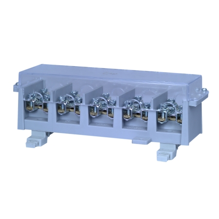 LZG 5X35/16-21P ODGAŁĘŹNIK 5-TOROWY NA SZYNĘ TS35 Z POKRYWĄ SZARY