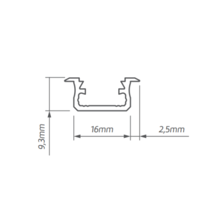 PROFIL LED PT WPUSZCZANY ALUMINIUM CZARNY LAKIEROWANY 2020MM+ KLOSZ MLECZNY