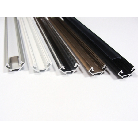 PROFIL LED NT NAROŻNY ALUMINIUM INOX 1000MM+ KLOSZ PRZEZROCZYSTY