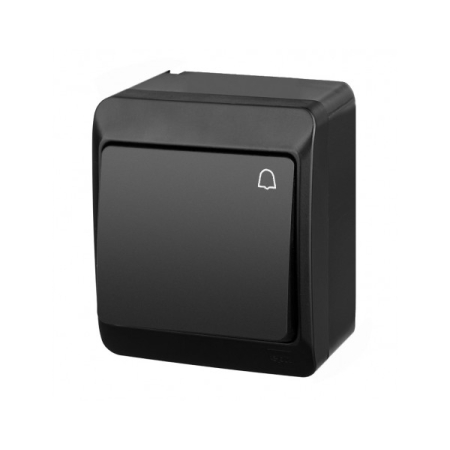 HERMES CZARNY PRZYCISK NT "DZWONEK" IP44 ZACISKI ŚRUBOWE 10AX 250V