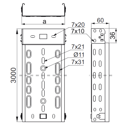 KFL50H60/3MC KORYTKO GR. BLACHY