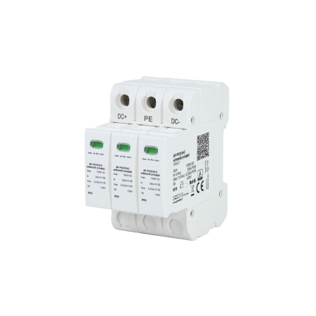 OP-PV20 OGRANICZNIK PRZEPIĘĆ PV T1+T2 B+C 3P 3M 20/40KA 4.75KV 1000V DC PV